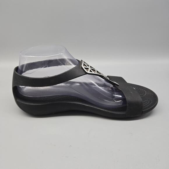 Crocs Womens Sz 9 Serena Sexi Sandals Diamond Embellished Black Thong Slingback - Picture 7 of 11